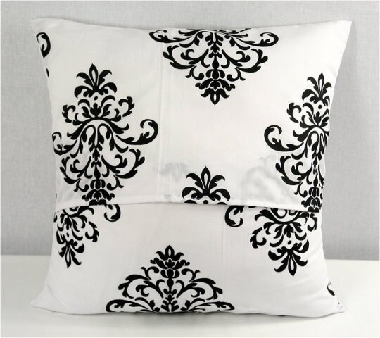 Cubierta de almohada Cubierta de almohada blanco negro 50x50 | Etsy