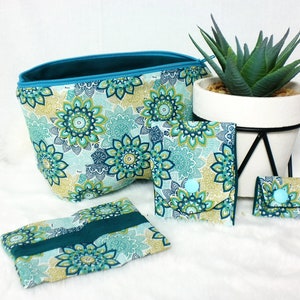 Taschen Set Kosmetiktasche Mandala Ornamente grün