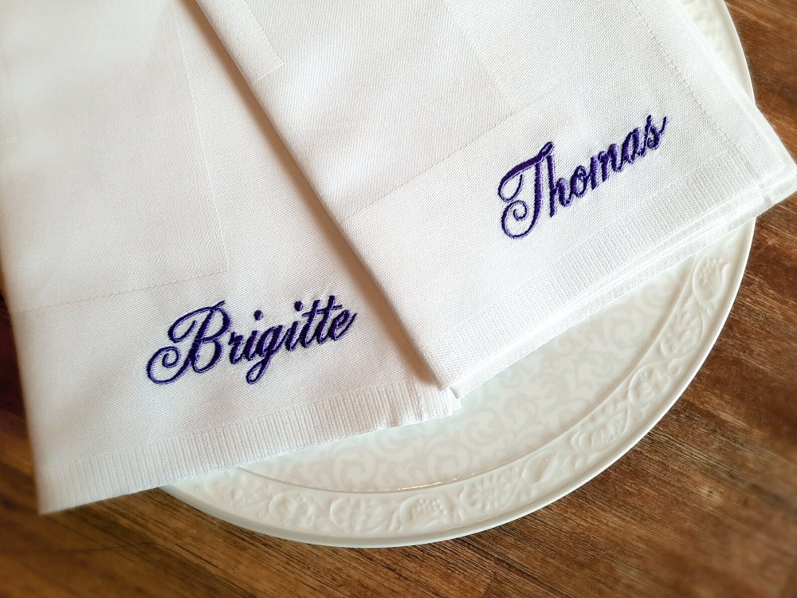 Napkin with first name / name embroidered Etsy