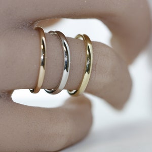 Classic Gold Wedding Ring, 2mm Wedding Band in 14K Solid Gold