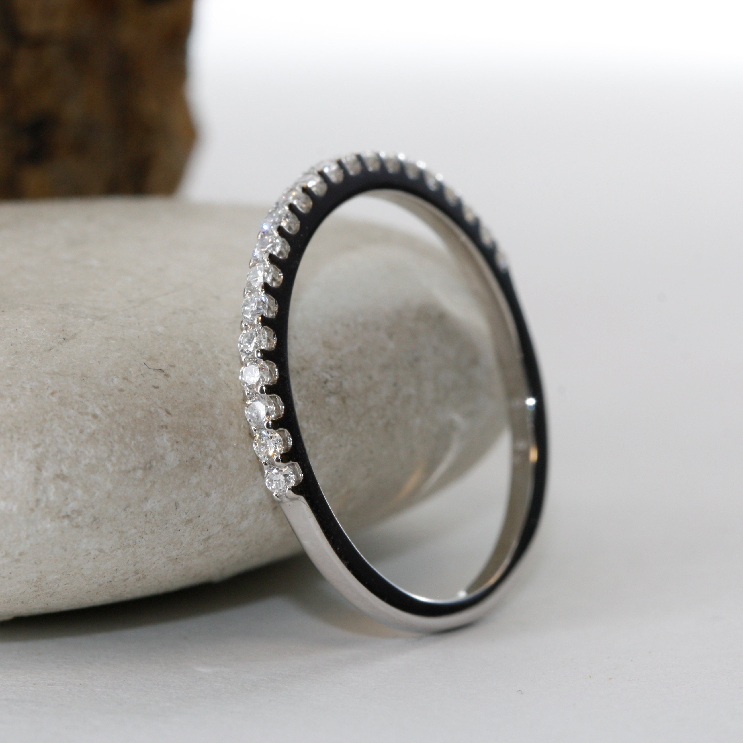 Diamond Half Eternity Wedding Anniversary Ring in 14k White Gold - Etsy