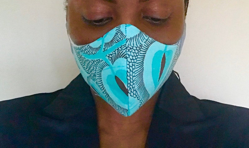Deluxe face mask with filter pocket reinforced semi-rigid | Etsy