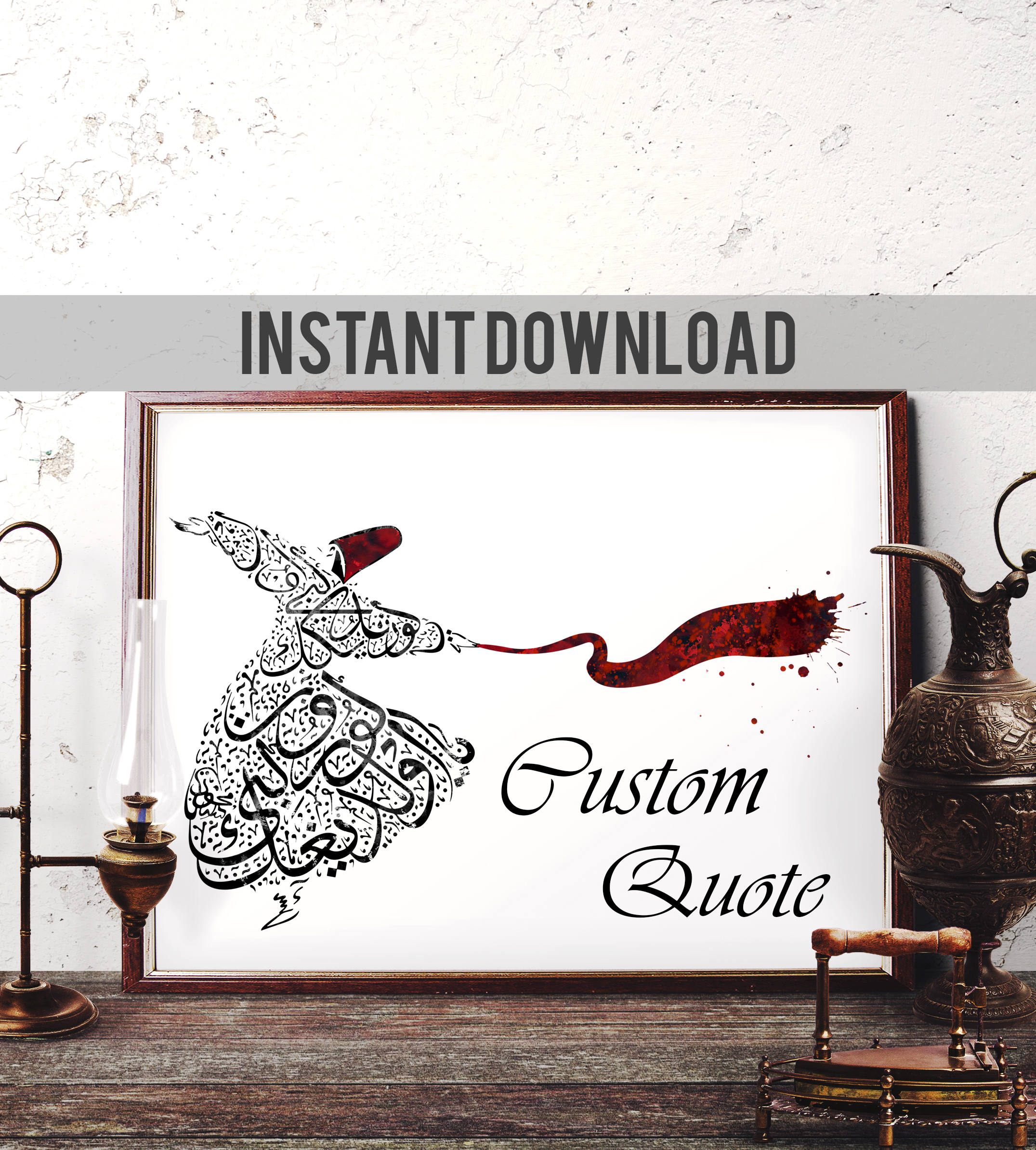 AANGEPASTE citaat Rumi offerte kunst Decor van het huis