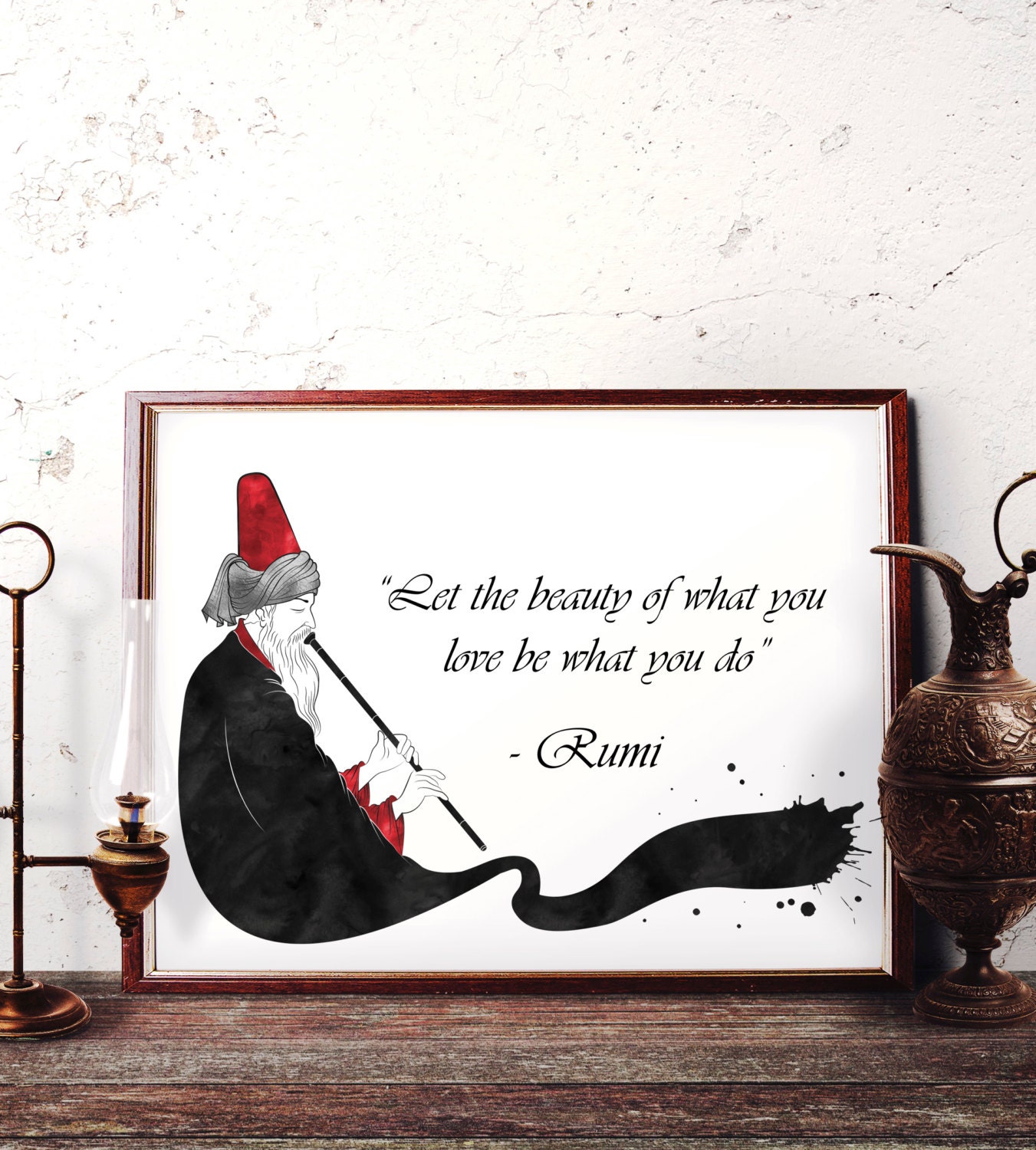 Rumi Quotes On Beauty Rumi Quote Wall Art Let The Beauty Of What You Love Be What | Etsy Sweden