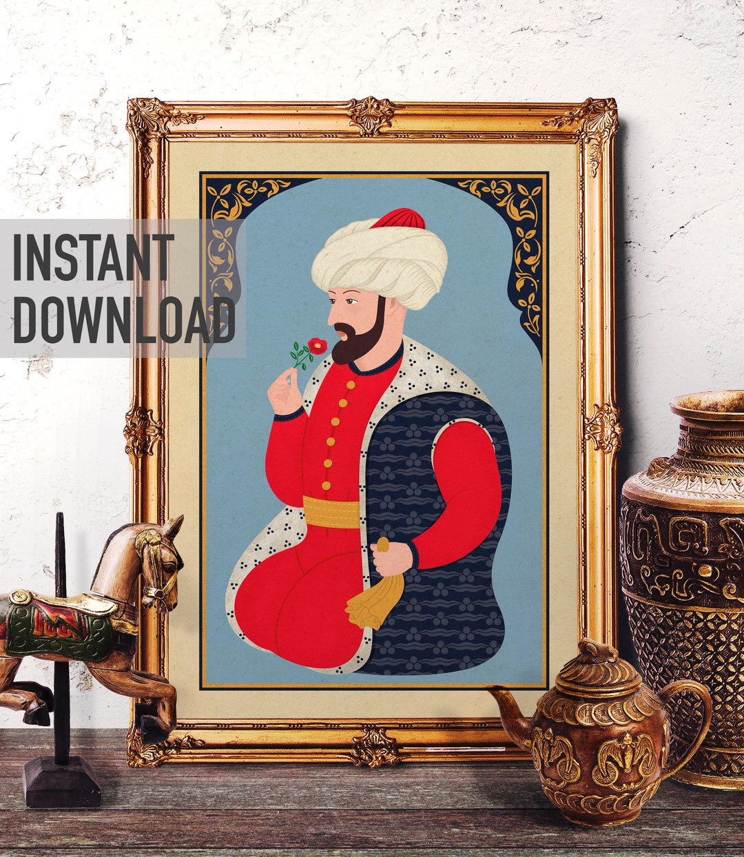 Printable Art Ottoman Miniature Mehmed II Ottoman Sultan Etsy
