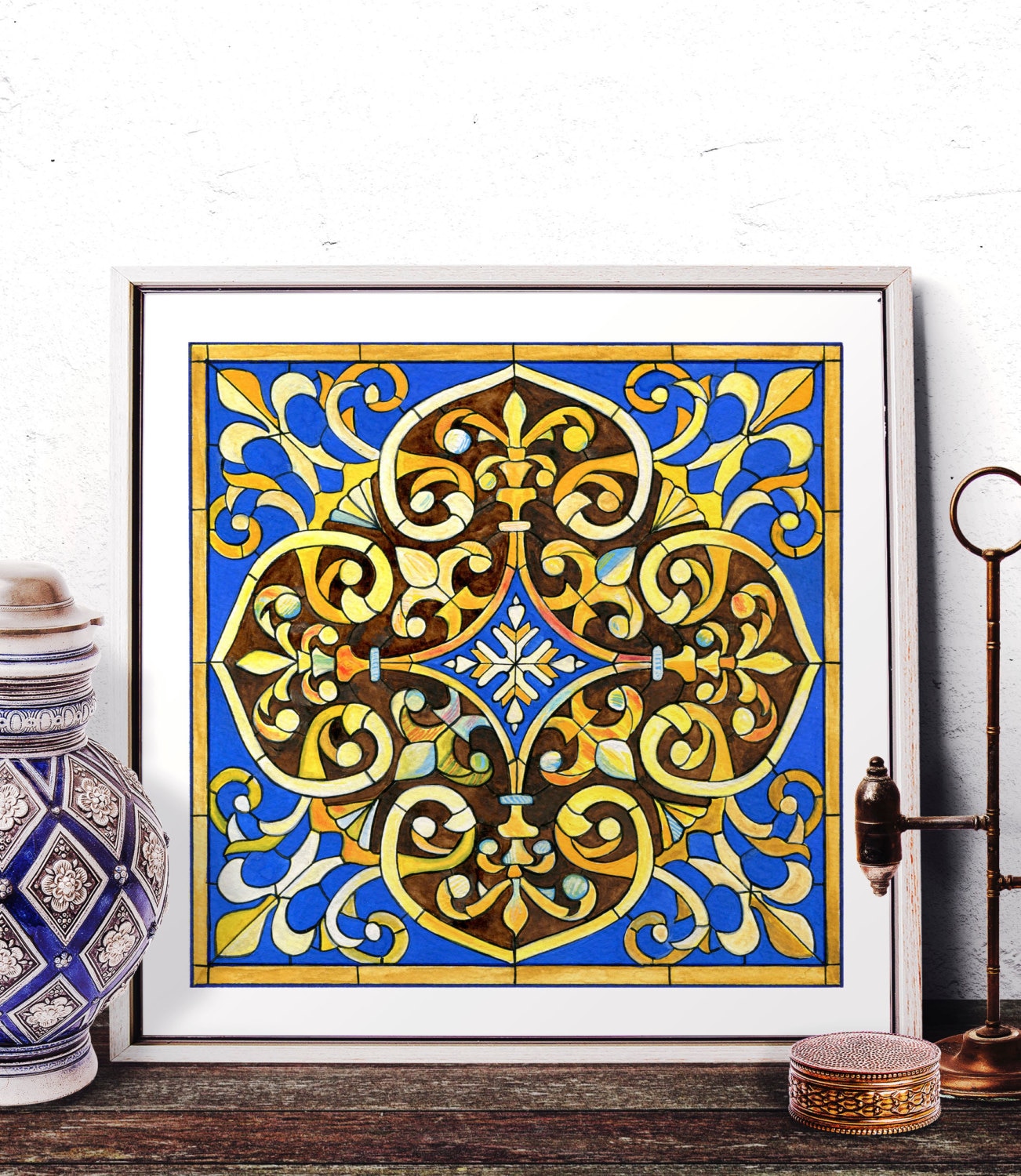 Stained Glass Art Home Decor Mosaic Tile Wall Art Moroccan - Etsy