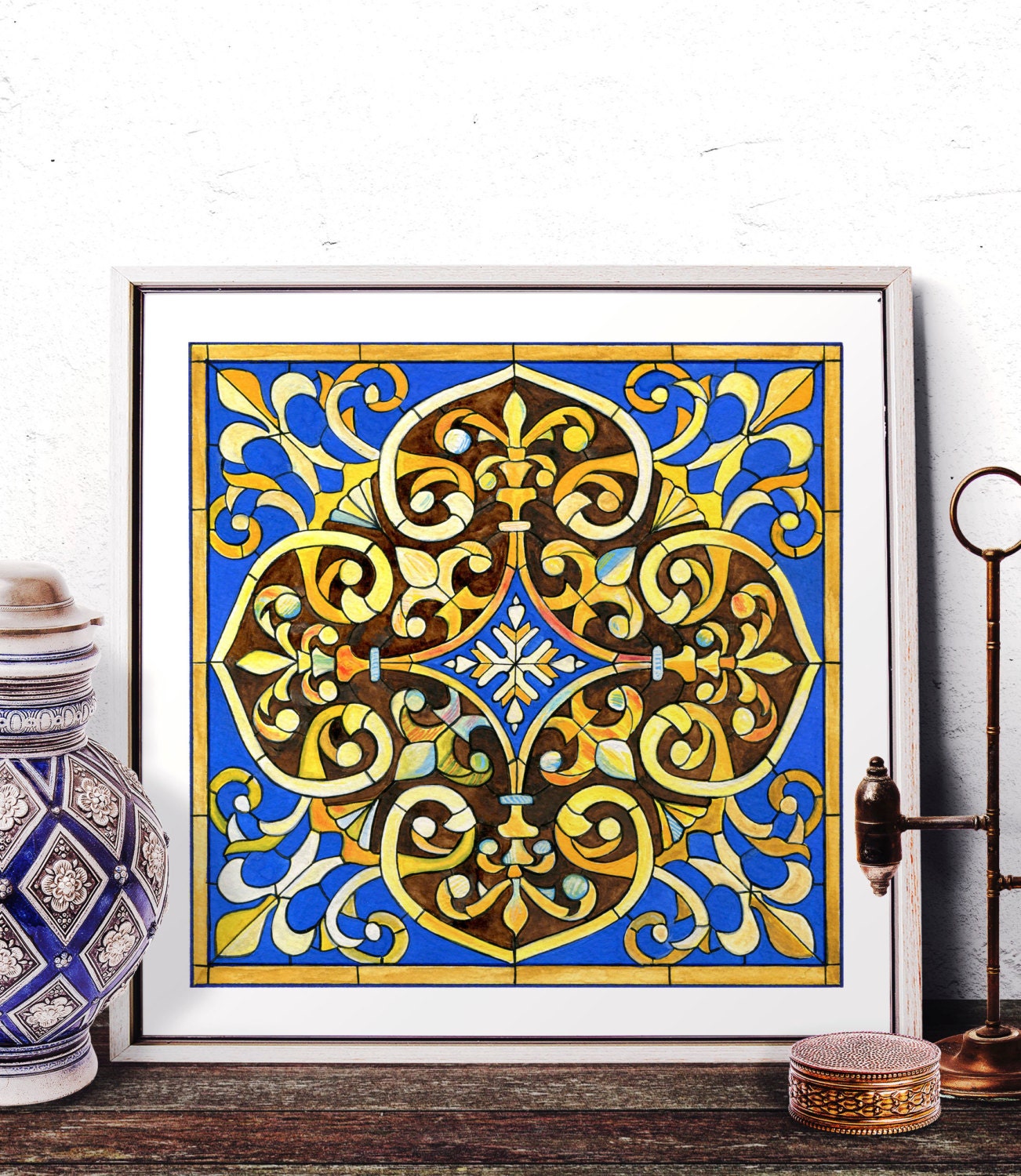 Stained Glass Art Home Decor Mosaic Tile Wall Art Moroccan - Etsy