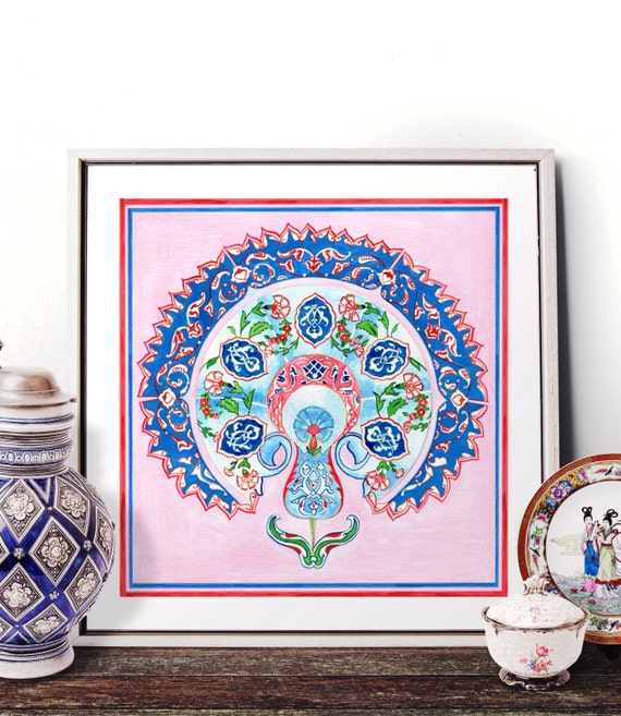 Télécharger gratuitement Images Aquarelle Sur Papier Tulipe Bleu Turc Traditionnel Decor Etsy actualisé par