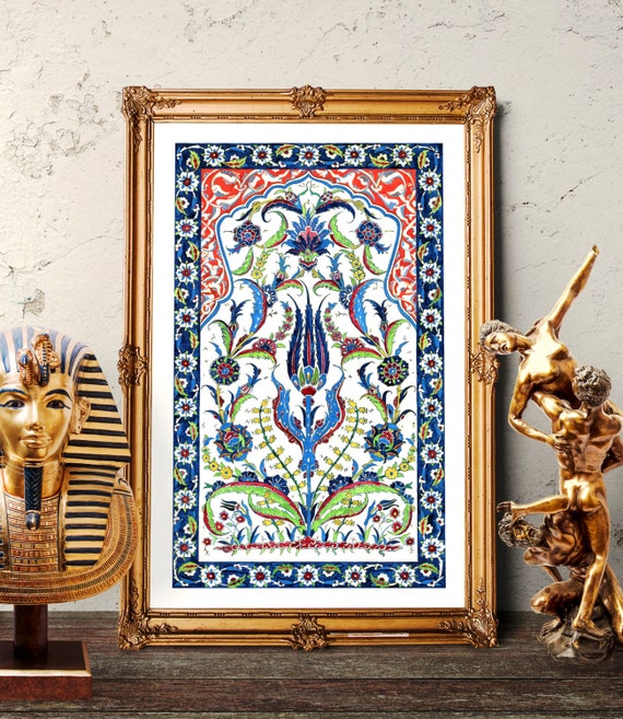 Arte Tradicional De La Pared De La Acuarela Del Tulipan Etsy