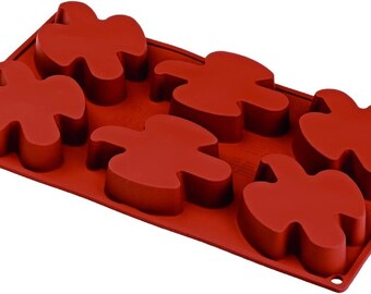 Wonderful Stampo Multiporzione 6 Colombe, dimensione porzione 85x105 mm, Silicone, Rosso Mattone, 30x17.5x2.2 cm