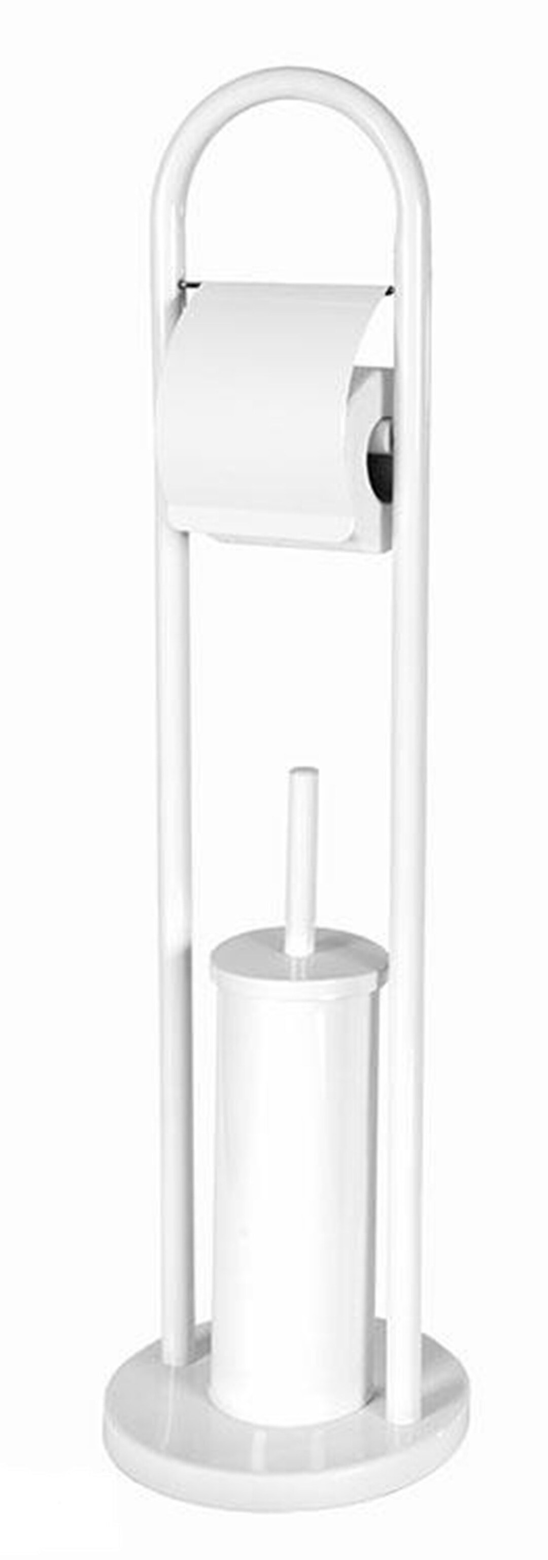 White Roll Holder Toilet Brush Set H.80cm Diam.22cm Etsy