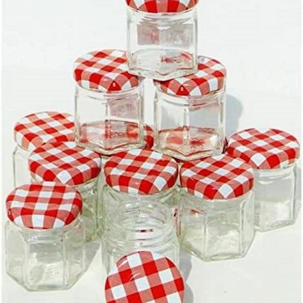 Set 12 pièces Mini pot à confiture 45 ml verre avec couvercle métal