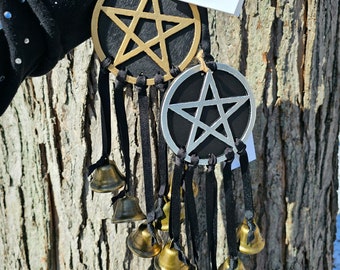 Witch Bells, Pentagram with Black Ribbon