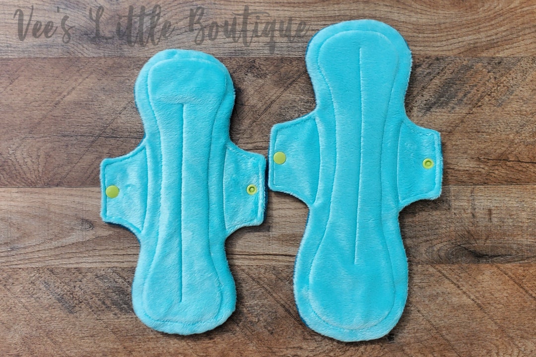 Reusable Menstrual Pad, Cloth Reusable Pad, Turquoise Blue, Multiple