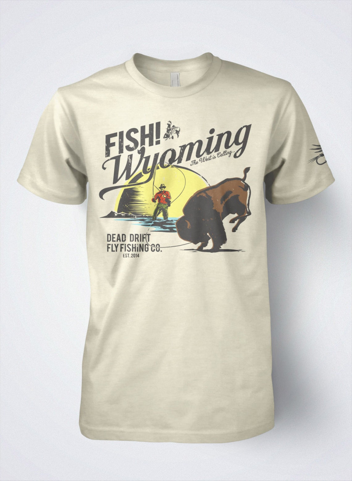 Fly Fishing T Shirt the Retro Buffalo by Dead Drift Fly Etsy