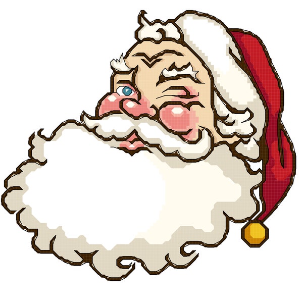 Christmas santa cross stitch pattern