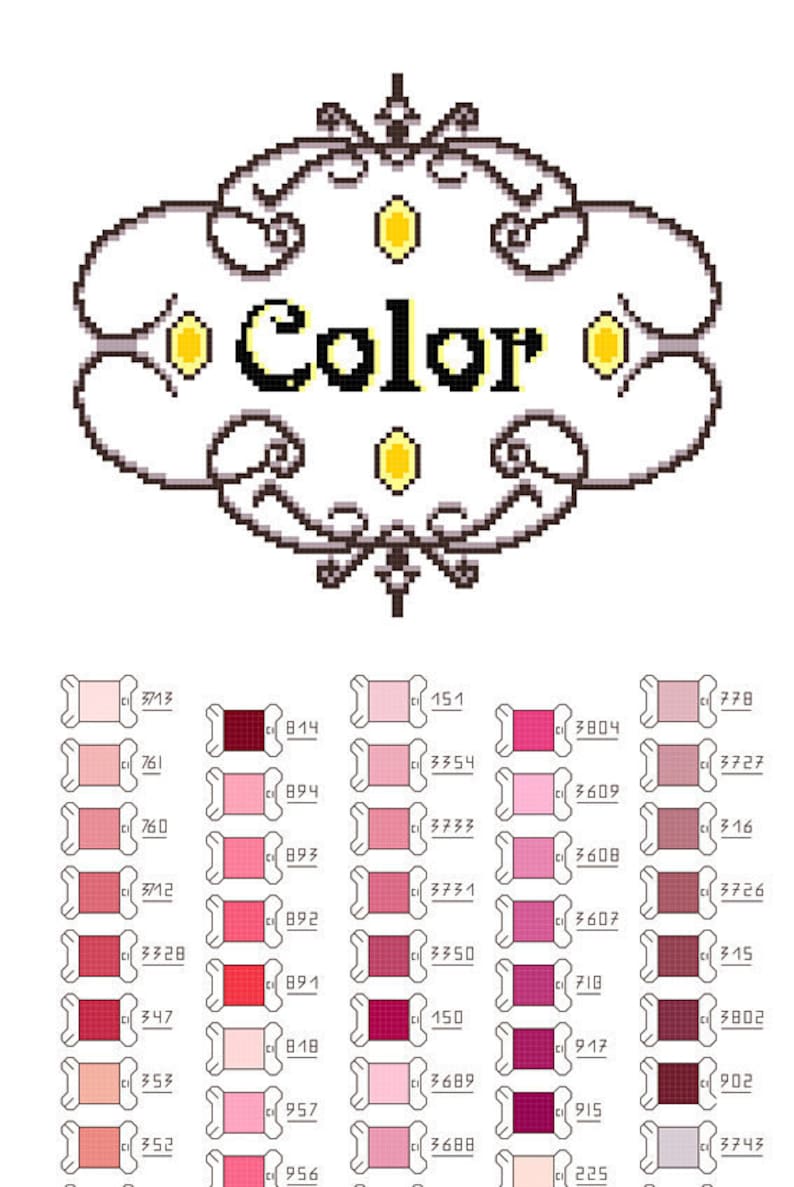 Cross stitch pattern DMC color list download pdf all 447 Etsy Nederland