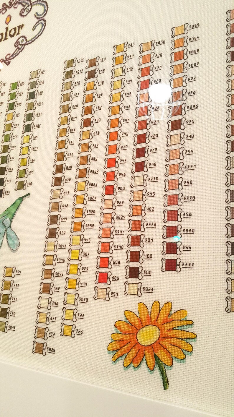 Cross Stitch Pattern DMC Color List Download Pdf All 447 Colors Sampler ...