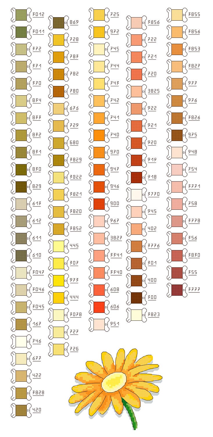 Cross Stitch Pattern DMC Color List Download Pdf All 447 Etsy Australia