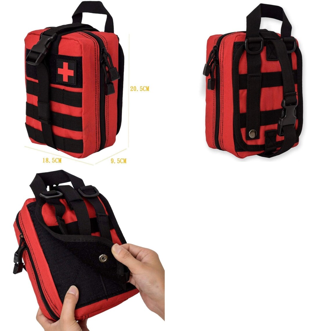 First aid IFAK Fully Stocked Kit in Red Molle Pouch Etsy