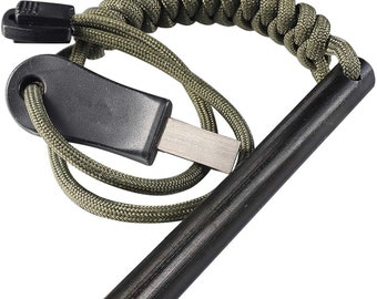 Fire Starter With Ferro Rod / Paracord Lanyard / Survival Kit
