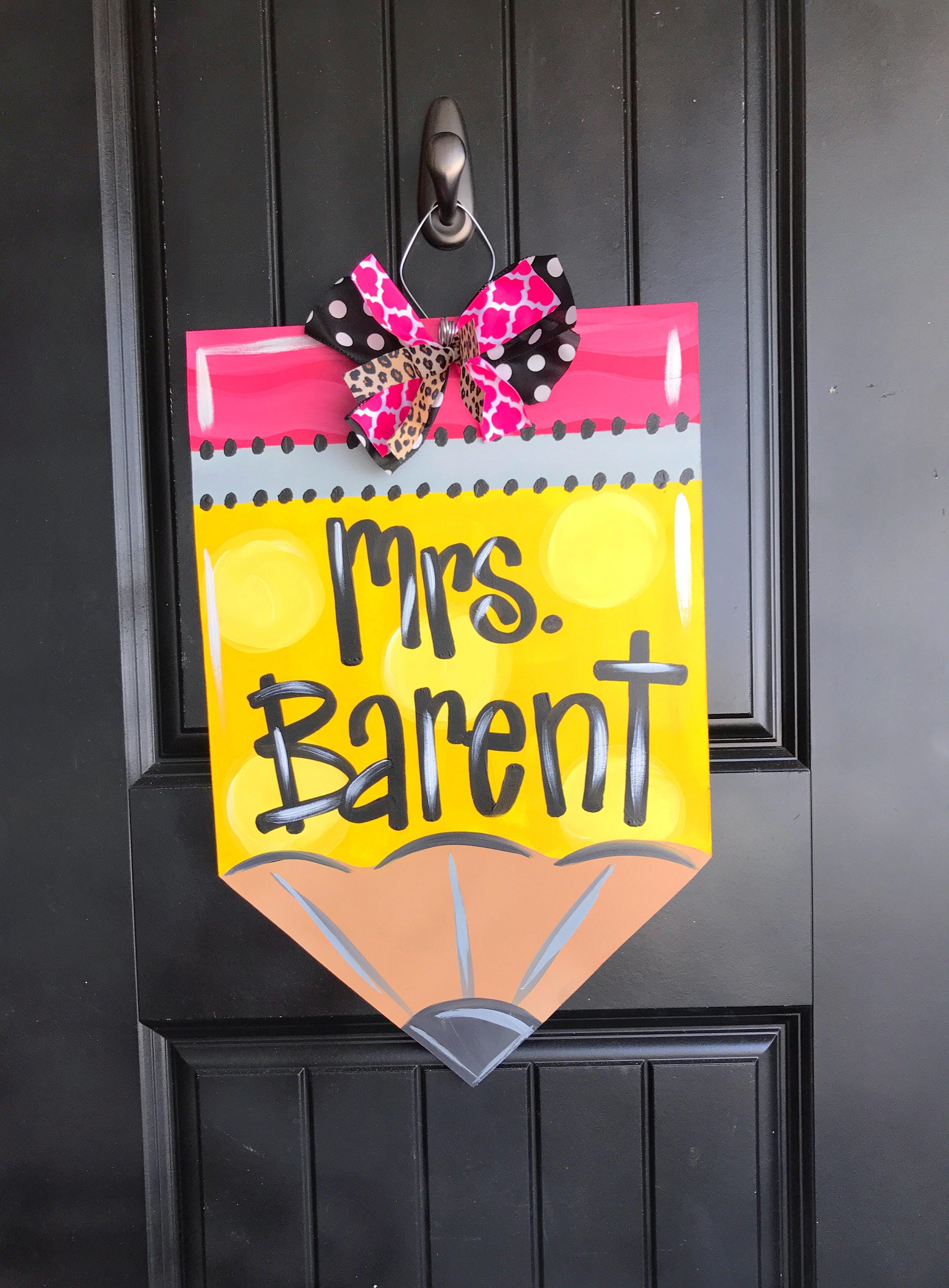 Teacher Door Hanger Pencil Door Hanger Teacher Appreciation Etsy