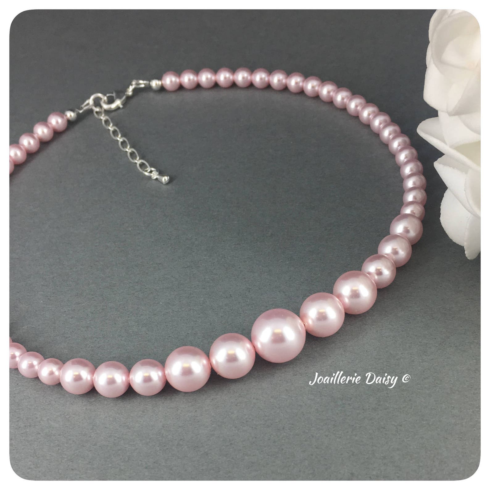 Rosaline Pearl Necklace Pink Pearl Strand Necklace Etsy