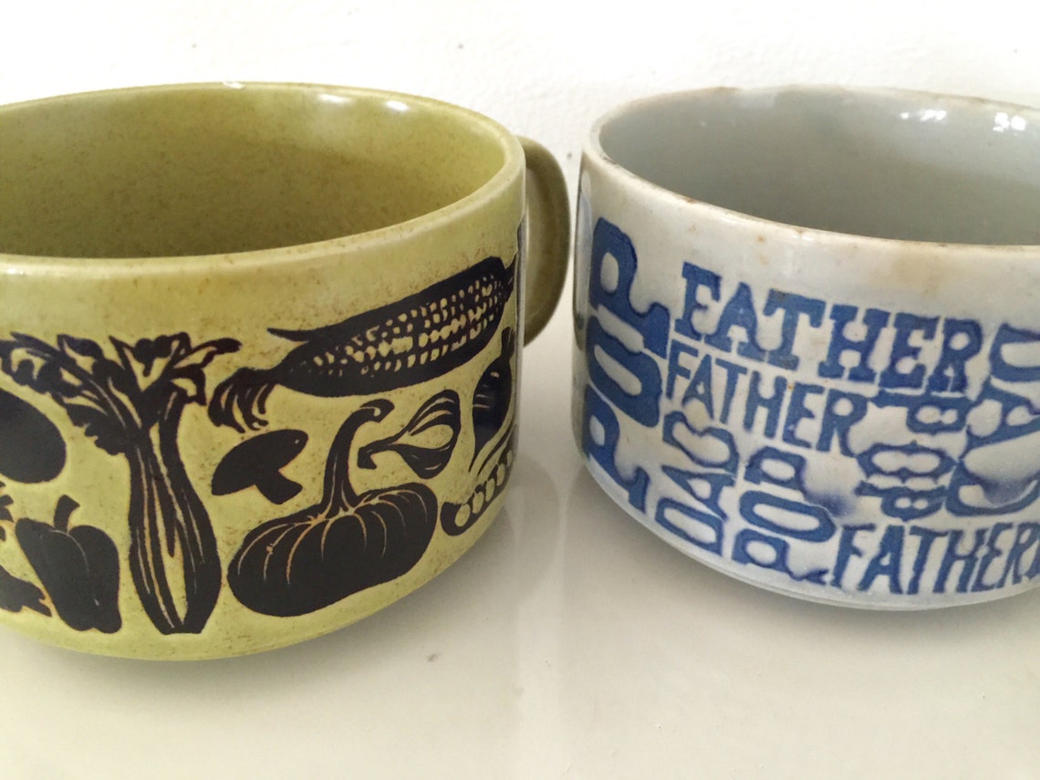 Vintage soup mugs Etsy