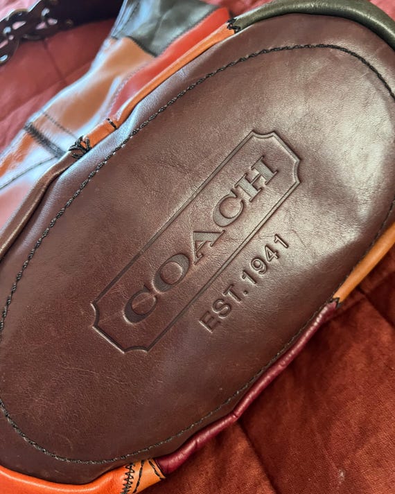 Coach leather patchwork bag - image 6