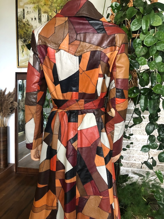希少 French vintage leather patchwork coat 希少 French vintage leather patchwork coat