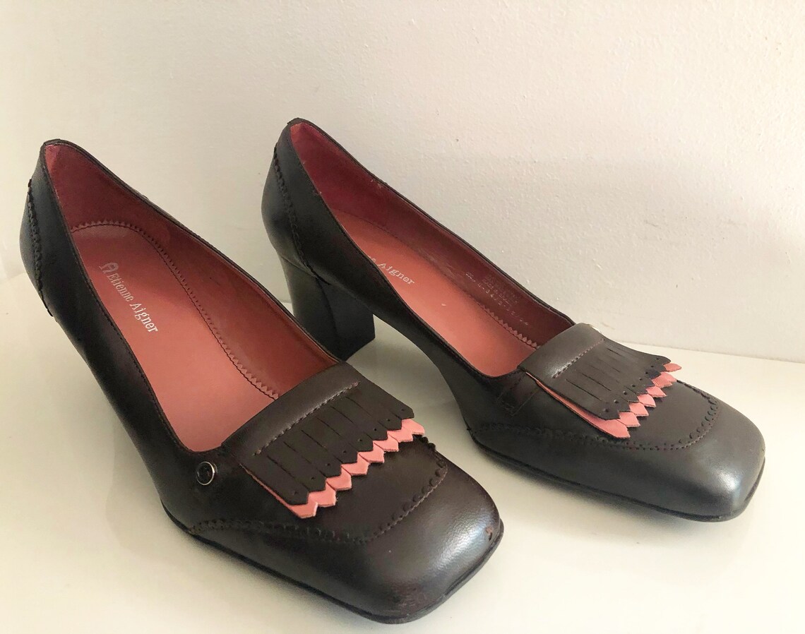 Sandales Linea Paolo à Talon Moyen, Imprimé Floral Brun Et Noir - Taille 7 US (M), Portées Une Fois
