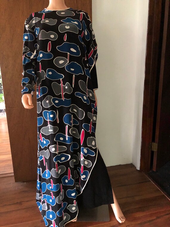 Hand painted silk dress