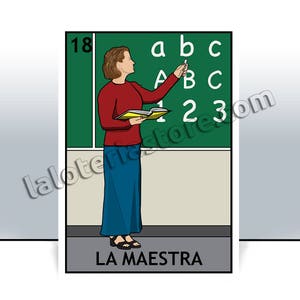 Class 2025 La Maestra Loteria Karte - Lehrer Mexikanischer Bingo Kunstdruck - Poster - Viele Größen