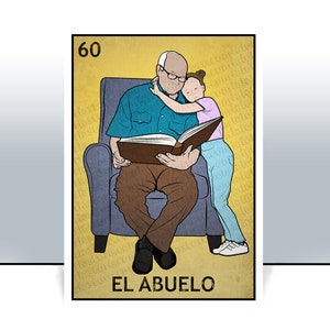 El Abuelo Lotería Tarjeta - El Abuelo Mexicano Bingo Arte Impresión - Cartel - Muchos Tamaños