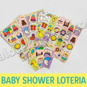 Baby Shower Loteria Spiel - Minimalist Bebe Mexikanisches Bingo Brettspiel - Familie Newborn Reunion Baby Fiesta - 40 Karten Deck - 12+ Spielbretter