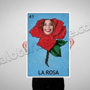 La Rosa Loteria Photo Booth Party Prop Frame Cut Out Rose Mexican Fiesta Foreground Prop Vinyl Canvas Print image 1