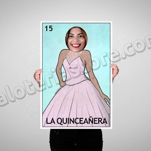 La Quinceañera Photo Booth Loteria Prop Fiesta Frame - Dulce 15 Años Bingo Mexicano Foreground Prop Vinilo Cut Out Canvas Print
