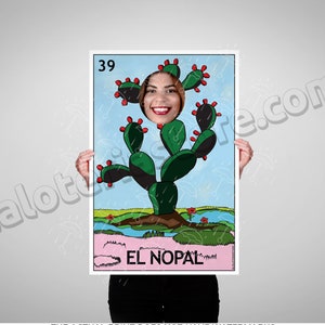 El Nopal Foto Booth Loteria Prop Fiesta Rahmen ausgeschnitten - Kaktus mexikanische Partei Bingo Vordergrund Prop Vinyl ausgeschnitten Leinwand druck
