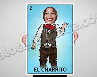 El Charrito Photo Booth Loteria Prop Fiesta Frame - Baby Mariachi Mexican Bingo Foreground Cut Out Prop Vinyl Canvas Print
