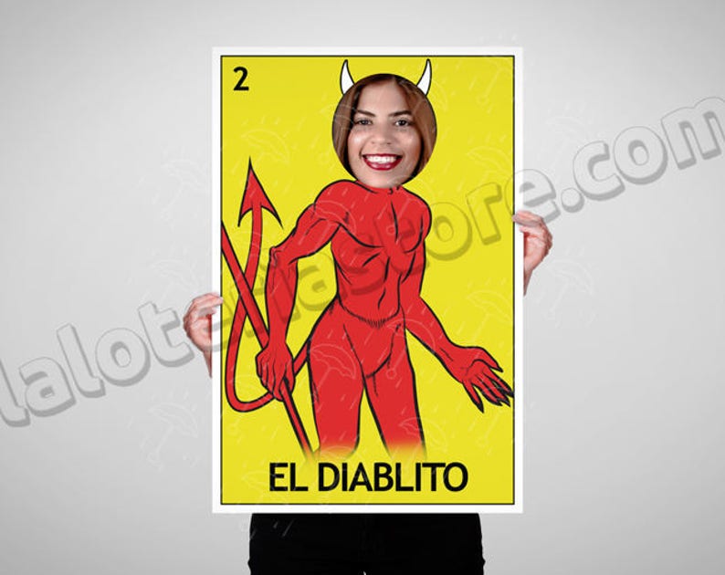 El Diablito Photo Booth Loteria Prop Frame Mexican Bingo Foreground Prop Mexican Party Wedding Holidays Fiesta Cut Out