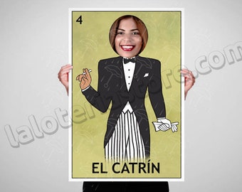 El Catrin Photo Booth Loteria Prop Fiesta Frame - Mexican Bingo Foreground Prop - Mexican Party - Wedding - Holidays - Fiesta