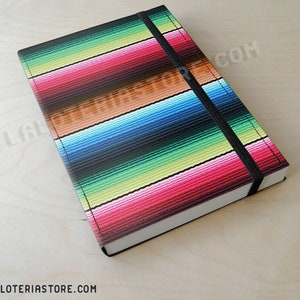 Sarape Notebook Vinyl Cover Elastic Band - Latino Latina - Culture - Gift - Handmade - Blank Pages