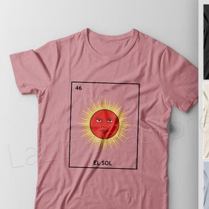 Koszulka El Sol Loteria - Karta Sun Latino Bingo - Wiele kolorów - Prezent - Koszulka unisex 100% bawełny