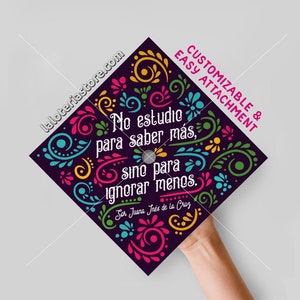 Class 2025 Aanpasbare teksttopper Latina Latino Kleurrijke afstuderenprint kaartkarton vinyl - 9,3 x 9,3 inch