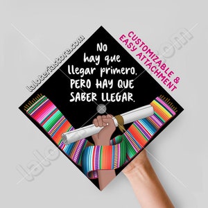 Topper Customizable Sarape Diploma Cap Graduation Topper Diploma in Hand Latino Latina Print Card Stock Vinyl  -  9.3"x9.3"