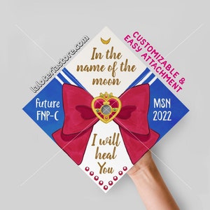 Klasse 2025 aanpasbare matroos topper verpleegster - leraar - pet afstuderen print karton vinyl - 9,3 "x 9,3"