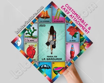 La Graduada Personalized Topper Graduation Big Cards Lottery Print - Custom Graduation Topper - Latina - Latinx