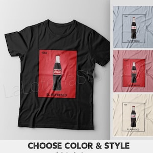 Camiseta El Refesco Loteria - Soda Latino Bingo Card - Múltiples Colores - Regalo - Camiseta Unisex 100% Algodón