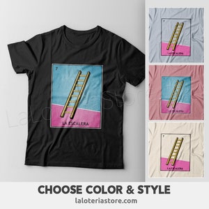 Camiseta La Escalera Loteria - Tarjeta de Bingo Latino - Múltiples Colores - Regalo - Camiseta Unisex 100% Algodón