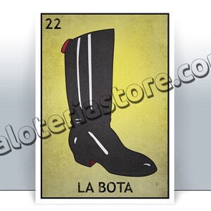 La Bota Loteria Karte - Boot Lotterie Kunst-Druck - Poster - viele Größen